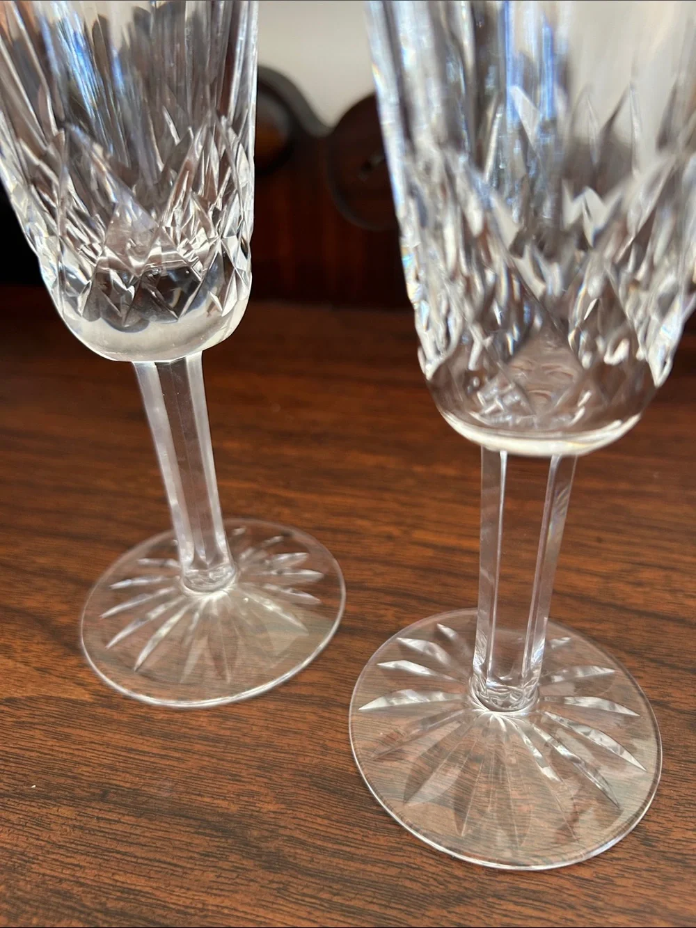 Cut Crystal Champagne Flutes (Pair)